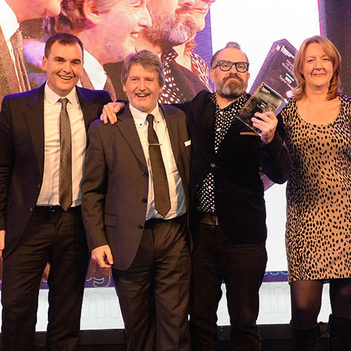 Left to right: Awards host and CEO of Shortlist Media, Mike Soutar; Taylist Media's head of design, Peter Davies; ERT editor Sean Hannam and Gill Lambert, client services director at Dovetail Services, the sponsor of the ‘Front Cover of the Year – Business’ category
